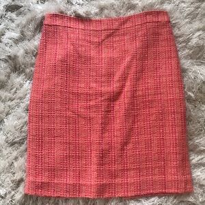 J.Crew Pink Salmon Tweed no.2 pencil skirt sz. 6